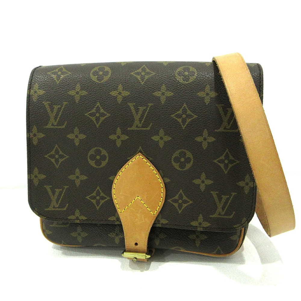 LOUIS VUITTON Monogram Cartouchiere Shoulder Bag Brown